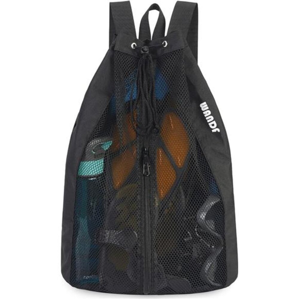 Swim Bag Mesh Drawstring Backpack Beach Backpack for Swimming, Gym, and Workout